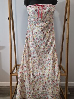 Jessica Simpson Floral Strapless Dress in Pink and Yellow